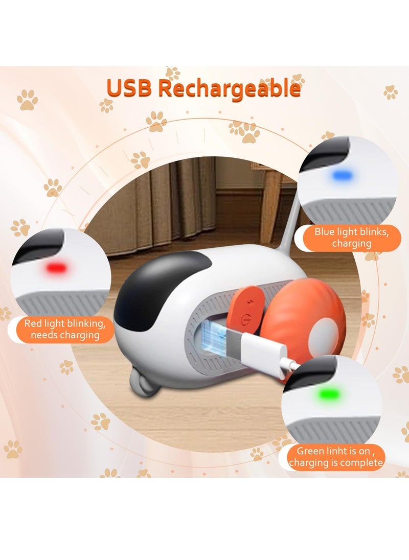 Necomi - Remote Control Cat Toys, Indoor Cat Interactive Chase Toys, Smart Cat Toy Car, Cat Mouse Toys, Remote Control Interactive Self-Playing Cat Toys (Orange) - Image 1