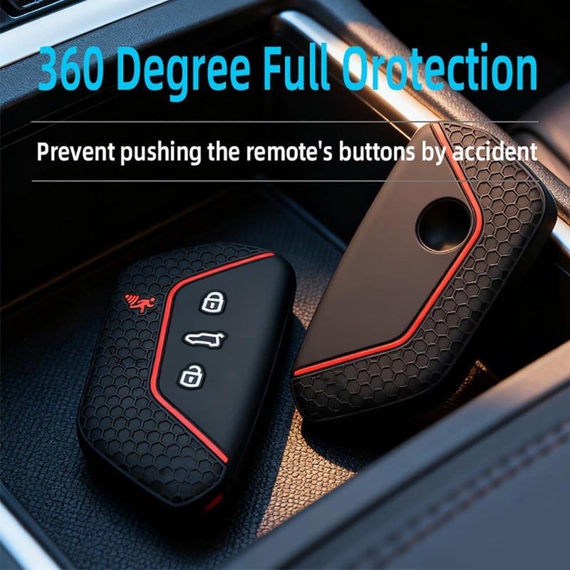 2 Pack Black TPU Key Cover for VW ID.4/Atlas/Golf GTI/Teramont Cross Sport, 4-Button Key Fob Case - Image 5