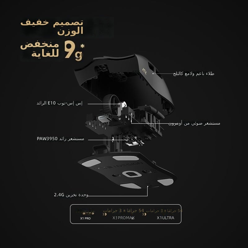 اي تي كي فأرة الألعاب ATK Liekong X1 ثلاثية الوضع - حساس PAW3395/3950، خفيفة الوزن 60 جرام، معدل استقصاء 8000 هرتز - Image 5