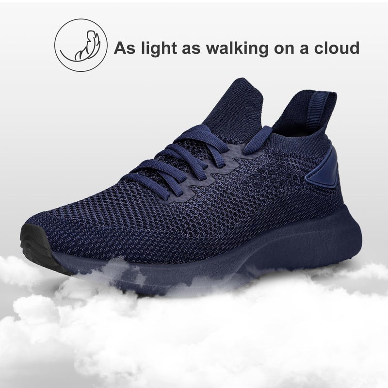 Abboos Women Slip On Sneakers Shoes for Women Ladies Work Tennis Shoes Comfort Mesh All Blue Size 9 - Image 4