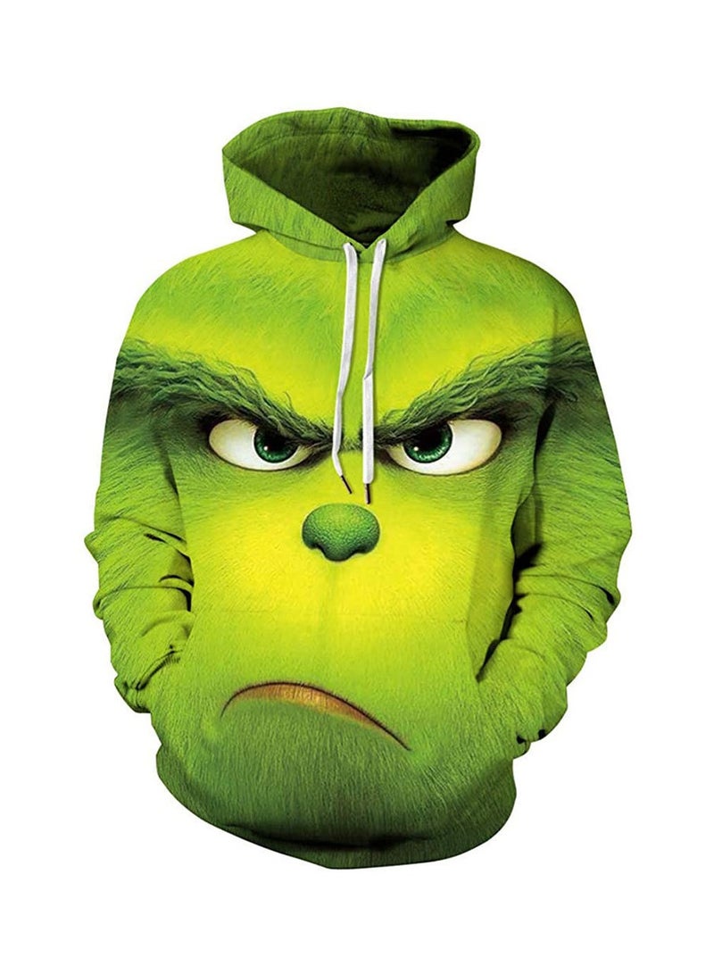 Loquat Green Fur Monster Grinch 3D Digital Printed Hoodie
