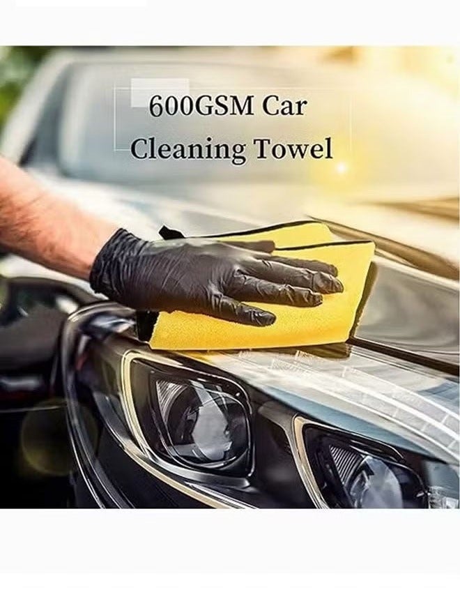 ACTION Microfiber Car Cleaning Towels – 600 GSM Thick Plush, Super Absorbent, Lint-Free & Streak-Free Auto Detailing Cloths for Interior & Exterior, 40×40 cm, Pack of 4 - Image 2