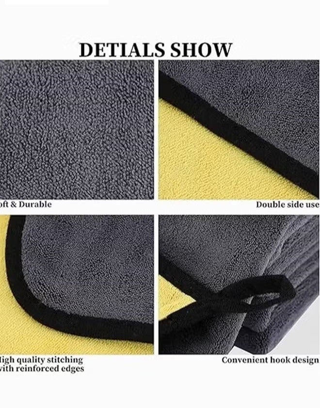 ACTION Microfiber Car Cleaning Towels – 600 GSM Thick Plush, Super Absorbent, Lint-Free & Streak-Free Auto Detailing Cloths for Interior & Exterior, 40×40 cm, Pack of 4 - Image 3