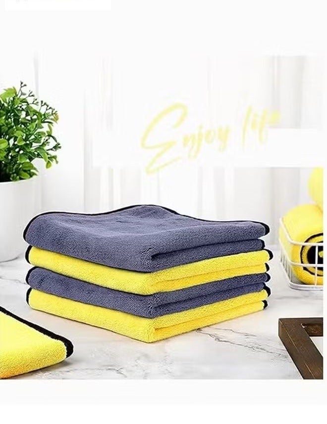 ACTION Microfiber Car Cleaning Towels – 600 GSM Thick Plush, Super Absorbent, Lint-Free & Streak-Free Auto Detailing Cloths for Interior & Exterior, 40×40 cm, Pack of 4 - Image 5