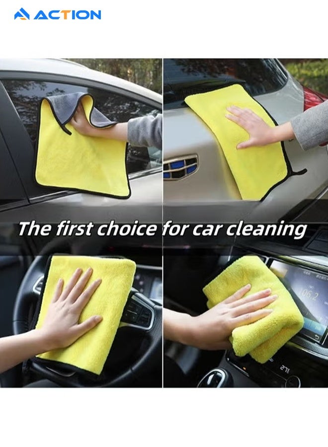 ACTION Microfiber Cleaning Cloth, 3 Pack Premium Microfiber Towels For Cars, Lint Free, Scratch-Free, Highly Absorbent, Reusable Cleaning Rags For Car, Household, Kitchen, Window, 30×40cm - Image 4