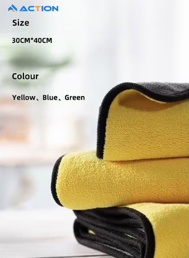 ACTION Microfiber Cleaning Cloth, 3 Pack Premium Microfiber Towels For Cars, Lint Free, Scratch-Free, Highly Absorbent, Reusable Cleaning Rags For Car, Household, Kitchen, Window, 30×40cm - Image 5