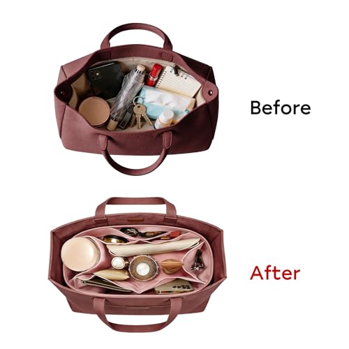 GIVLEFLY Purse Organizer Insert for Tote Bag, Large Bag Organizer Insert, Multi Pocket Handbag Organizer, Structured Purse Liner Shaper - Image 3