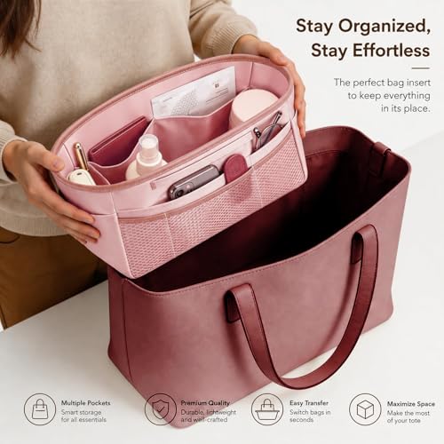 GIVLEFLY Purse Organizer Insert for Tote Bag, Large Bag Organizer Insert, Multi Pocket Handbag Organizer, Structured Purse Liner Shaper - Image 2