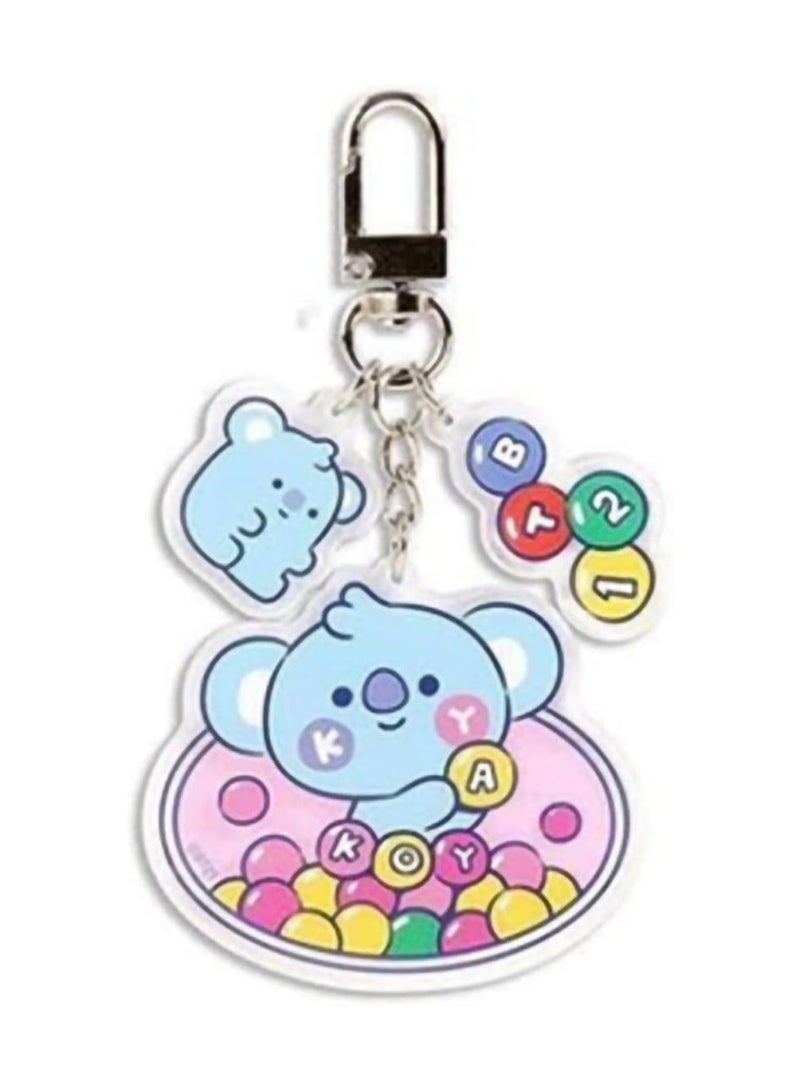 general 7 Pieces Cartoon Acrylic Kpop Keychain Mix Color Cute Little Keyring Gift Keyring Bag Keychain Set Hip Hop Style Party Gift Connection - Image 2