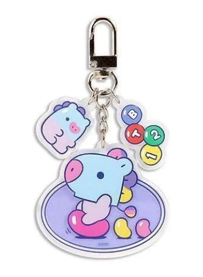 general 7 Pieces Cartoon Acrylic Kpop Keychain Mix Color Cute Little Keyring Gift Keyring Bag Keychain Set Hip Hop Style Party Gift Connection - Image 5