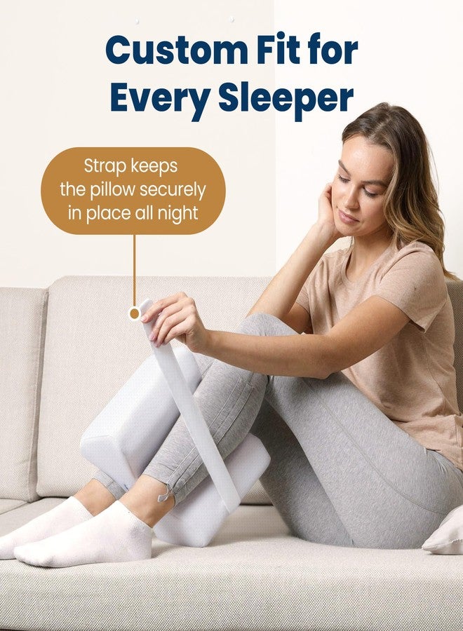 Everlasting Comfort Memory Foam Knee Pillow for Side Sleepers - Sciatica Pain Relief Pillow, Removable Strap Support - Leg Pillows for Sleeping Alignment, Knees, Back & Hip Cushion - Image 5