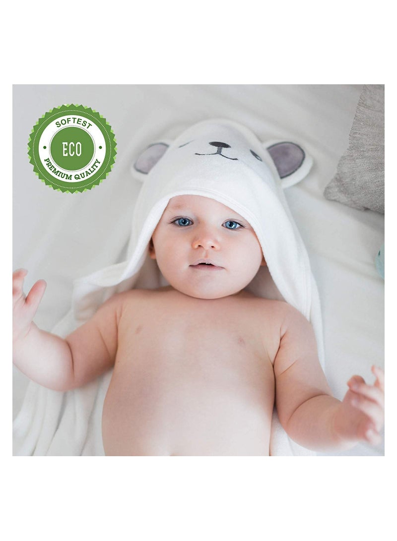 Gonice Ultra Absorbent Bamboo Animal Hooded Baby Towel With Bear Ears  - Image 2
