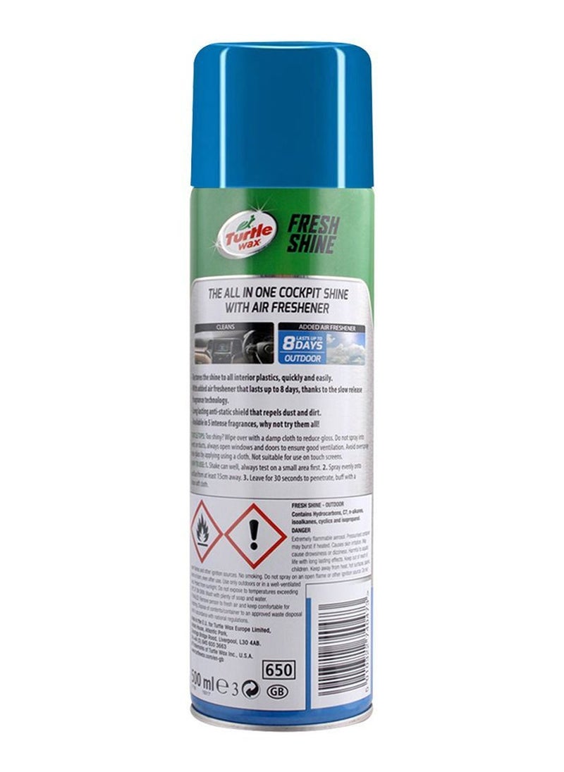 TurtleWax Car Cockpit Shine & Air Freshener Outdoor Scent - 500ml Turtle Wax Fresh Shine  - Image 4