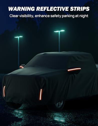 JOYTUTUS Super Crew Cab Car Cover Compatible with 2015-2026 F150, Truck Half Cover Indoor Outdoor Snow Hail UV Waterproof All Weather Protection - Image 5