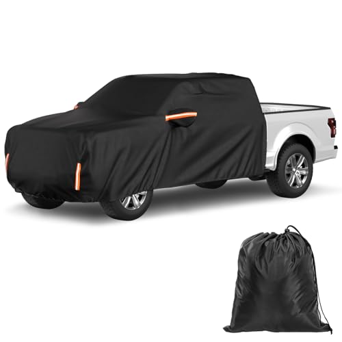 JOYTUTUS Super Crew Cab Car Cover Compatible with 2015-2026 F150, Truck Half Cover Indoor Outdoor Snow Hail UV Waterproof All Weather Protection - Image 1