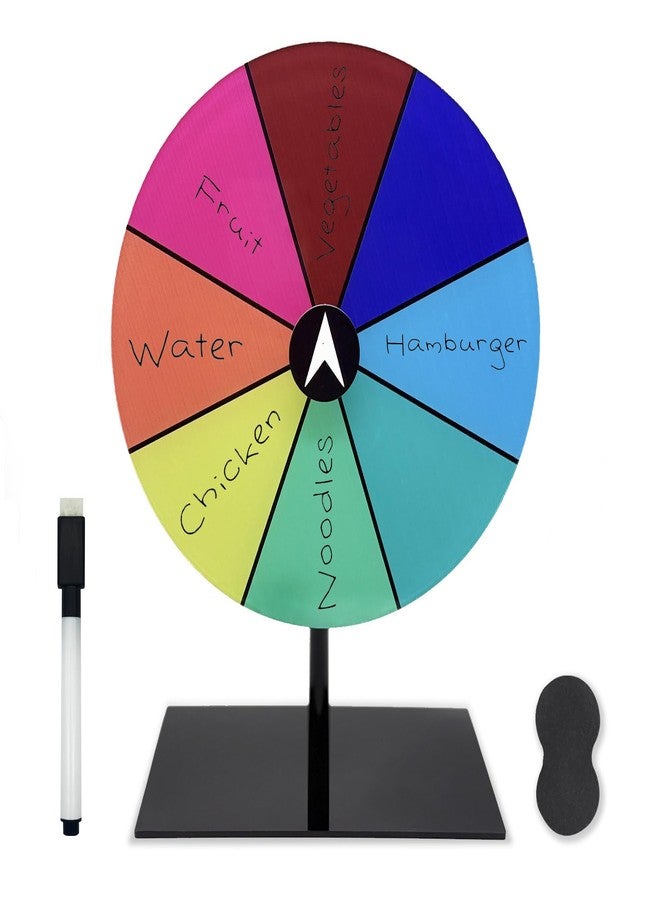 Ruoyang 8 Inch Dry Erase Prize Wheel Spinner with Stand & Marker - Portable Spin The Wheel Game for Prizes, Home Parties, Trade Shows, Classroom Activities - Image 1