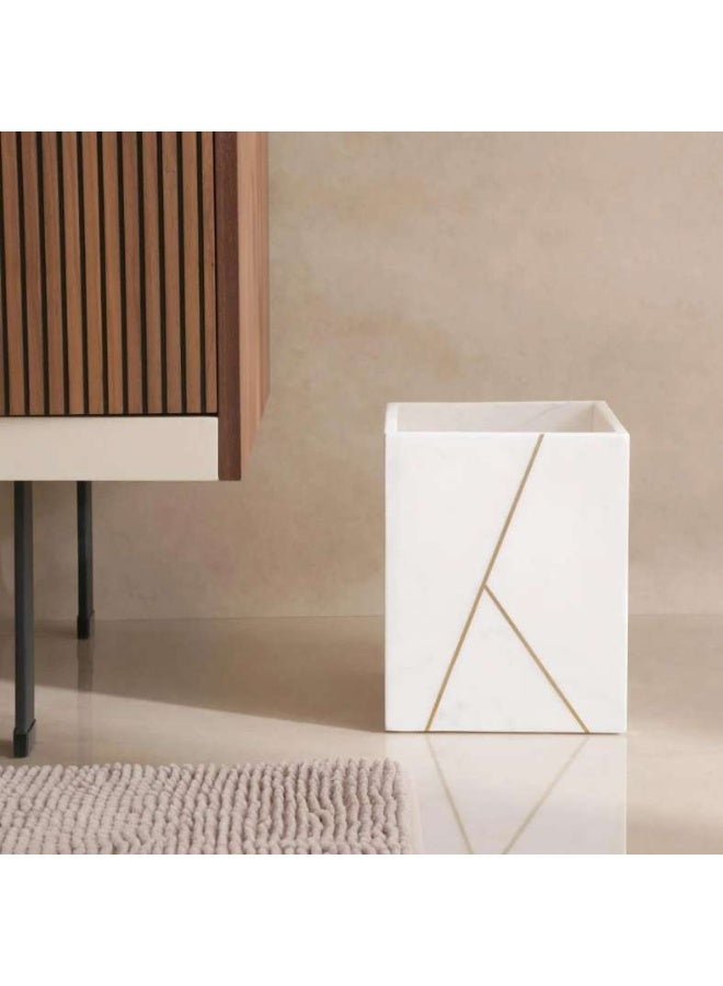 Pan Home Laila Marble Waste Bin20.30x20.30x25.4cm - White - Image 1