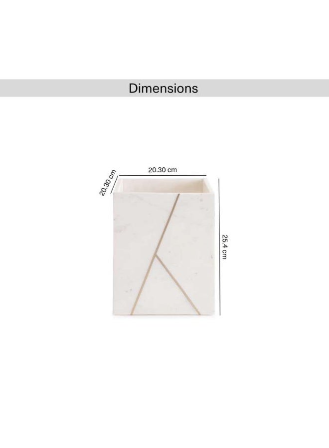 Pan Home Laila Marble Waste Bin20.30x20.30x25.4cm - White - Image 5