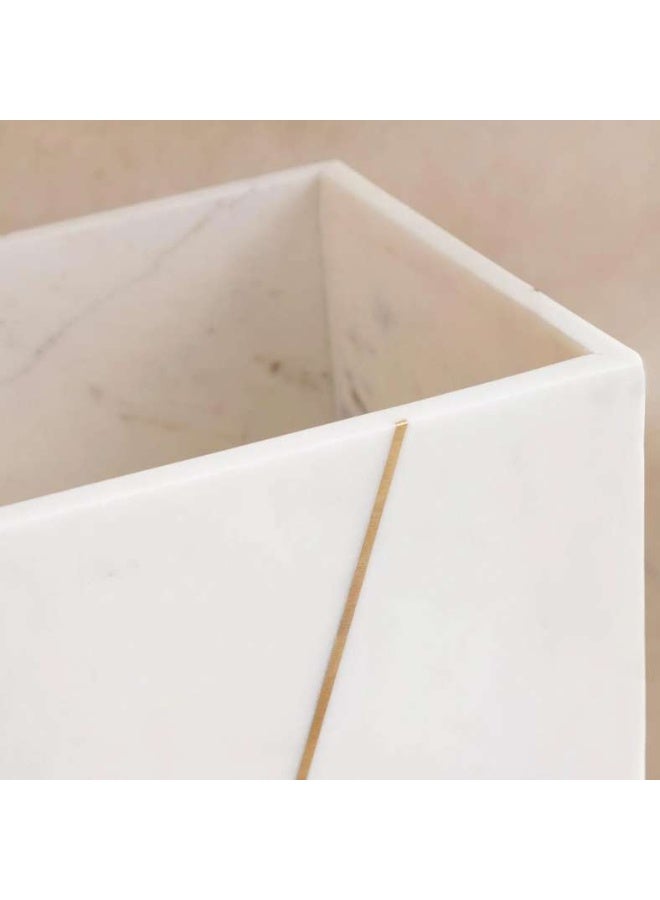 Pan Home Laila Marble Waste Bin20.30x20.30x25.4cm - White - Image 2