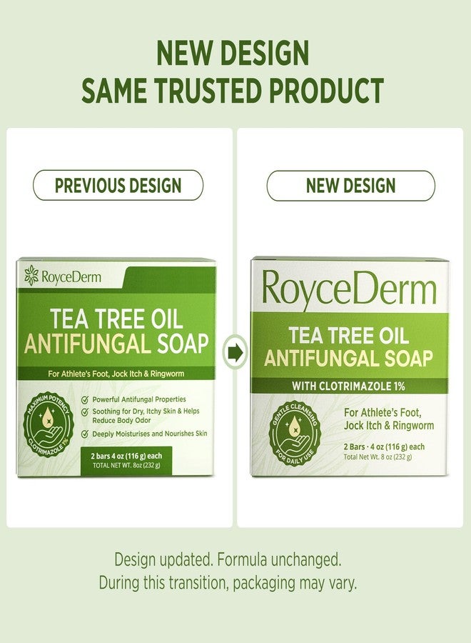 Roycederm Antifungal Bar Soap - Tea tree Oil Soap - Athlete’s Foot Treatment for Jock Itch & Ringworm - Medicated Antifungal Soap with Clotrimazole 1% - Tea Tree Oil Scent, 1 Pack - Image 2