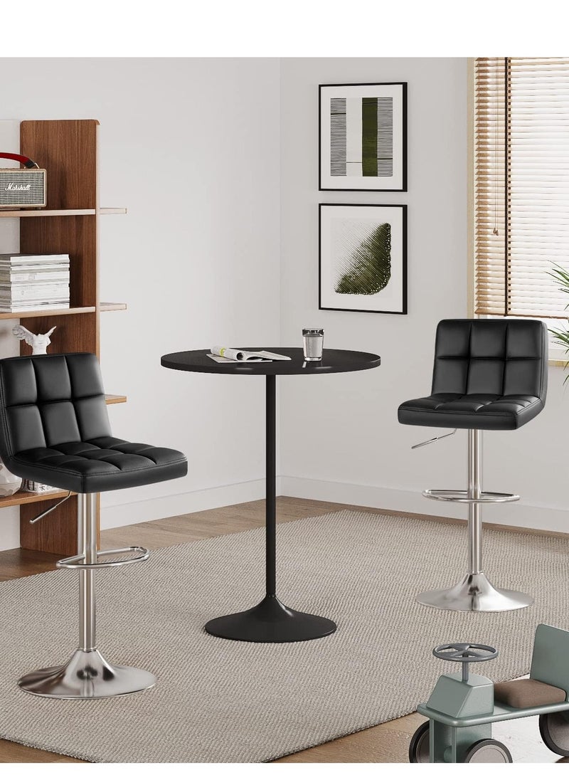 GoldenLike - Bar Stool Height Adjustable Bar Chair Swivel Counter Stool High Chairs With Backrest And Footrest PU Leather Barstool Armless Kitchen Island Stool for Home Office Coffee(Set of 2) - Image 1