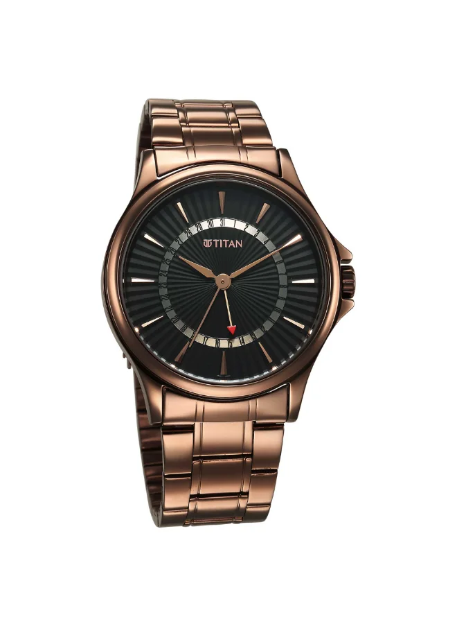 تيتان Men's Stainless Steel Analog Watch 10038QM01 - 49 mm