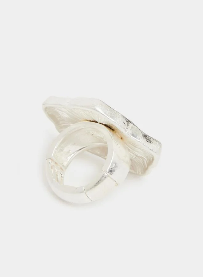 Styli  Silver Rose Statement Ring for Women | Best Price UAE