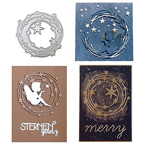 hinana Star Round Frame Metal Die Cuts,Star Ring Circle Star Vine Cutting Dies Cut Stencils for DIY ScrapbooKing Photo Decorative Embossing Paper Dies for ScrapbooKing Card MaKing - Image 3