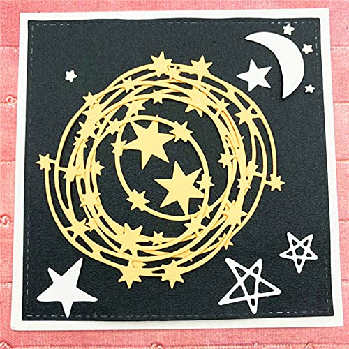 hinana Star Round Frame Metal Die Cuts,Star Ring Circle Star Vine Cutting Dies Cut Stencils for DIY ScrapbooKing Photo Decorative Embossing Paper Dies for ScrapbooKing Card MaKing - Image 4