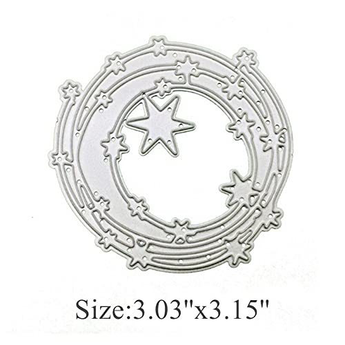 hinana Star Round Frame Metal Die Cuts,Star Ring Circle Star Vine Cutting Dies Cut Stencils for DIY ScrapbooKing Photo Decorative Embossing Paper Dies for ScrapbooKing Card MaKing - Image 2
