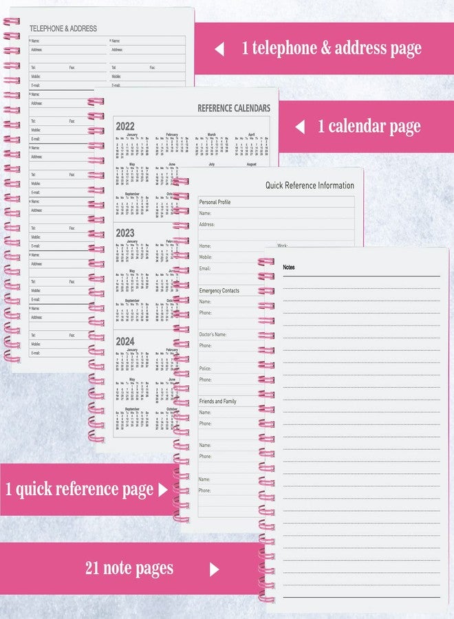 Asten Planner, Undated Weekly Planner Goal Planner Notebook, To Do List Planners Spiral Planner for Men and Women,PVC Hardcover,Elastic Closure, Inner Pocket 8.3" x 5.8" (Pink) - Image 4
