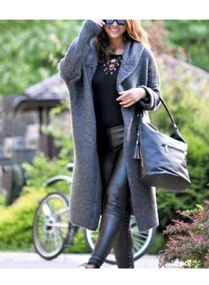 Loquat Women's Fashion Autumn/Winter Cardigan Knit Sweater Hooded Coat