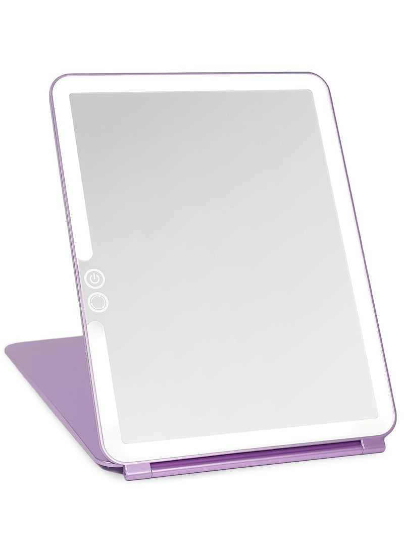 LUNA London LUNA London Eclipse LED Lighted Travel Vanity Makeup Mirror | 3 Colour Light, Compact, Portable, Lighted, Rechargeable, Illuminated Mirror | Perfect for Travel, Makeup & Beauty Needs | Lavender  - Image 1