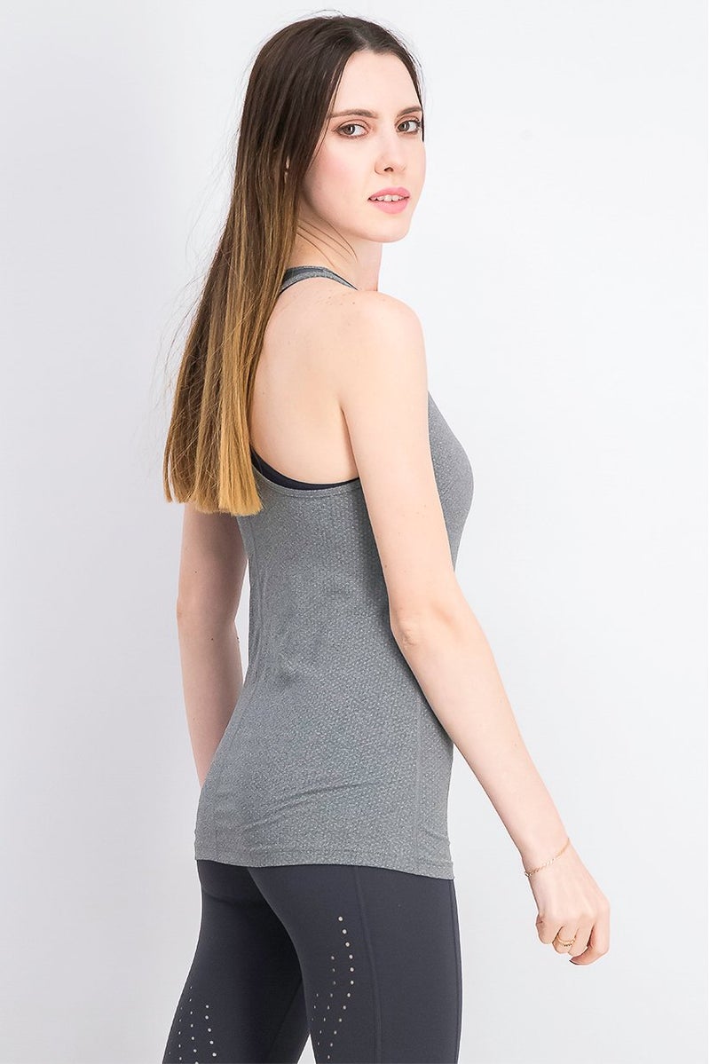 UNDER ARMOUR Women Sports Fit Brand Logo Training Tank Tops, Light Grey Heather - Image 2