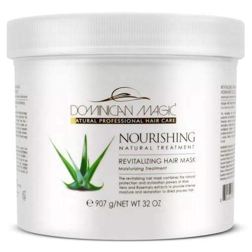 Dominican Magic Nourishing Revitalize Moisturizing Hair Mask with Aloe Vera & Rosemary Extract - Hair Treatment for Damaged and Frizzy Natural Hair, 32 oz - Image 1