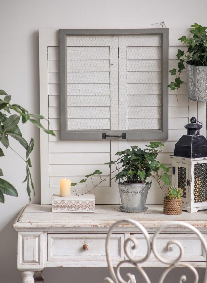 سوفي لوحة إعلانات بإطار من سلك الدجاج من SOFE، لوحة جدارية شبكية مزخرفة، لوحة عرض مذكرات، منظم حائط عصري بنمط ريفي للمكتب، 20 × 20 بوصة - Image 4