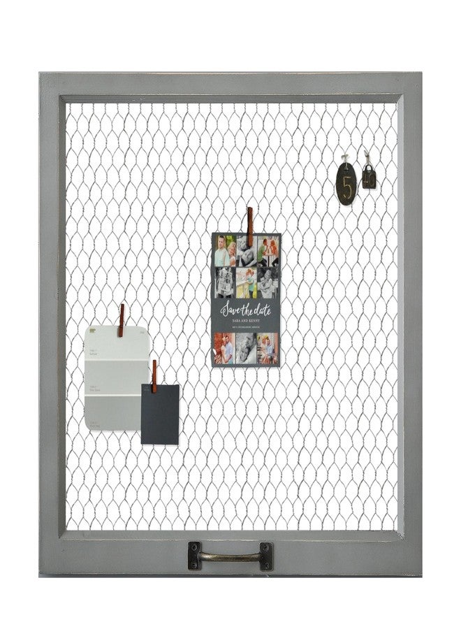 سوفي لوحة إعلانات بإطار من سلك الدجاج من SOFE، لوحة جدارية شبكية مزخرفة، لوحة عرض مذكرات، منظم حائط عصري بنمط ريفي للمكتب، 20 × 20 بوصة - Image 1