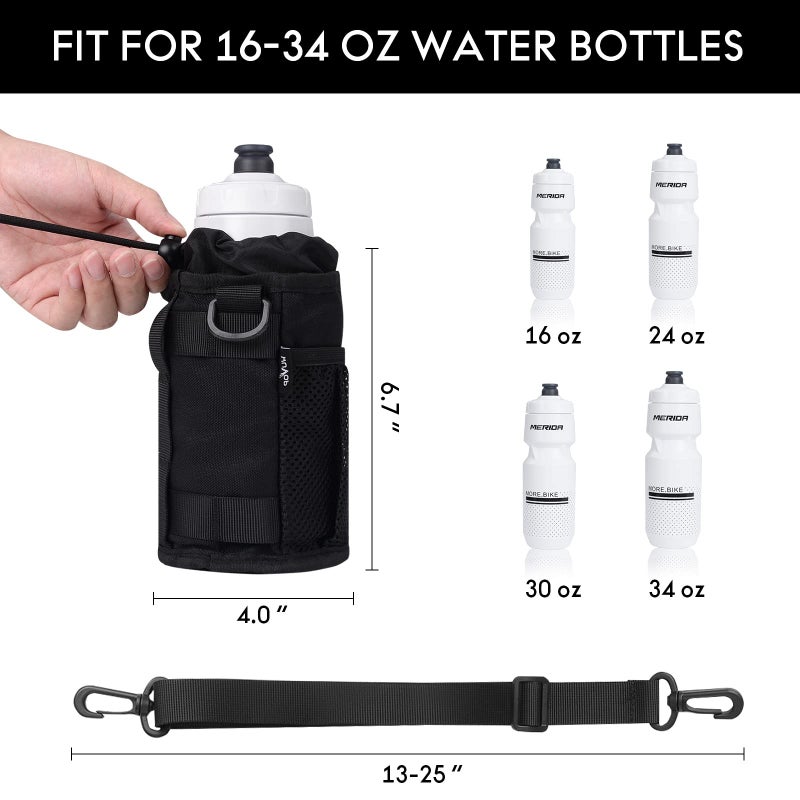 WUVOP Bike Cup Holder, Water Bottle Holder Handlebar for Bikes with Mesh Pockets, Universal Cycling Bicycle Water Bottle Drink Cup Cage for Cruiser, Scooter, Mountain Bike, Road Bikes, Wheelchair - Image 3