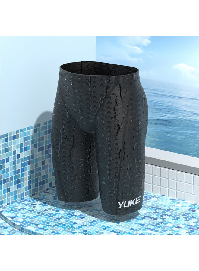 Swimming Trunks Men's Anti-embarrassment Boxer Swimming Trunks Plus Size Waterproof Shark Skin Quick-drying Hot Spring Professional Swimming Suit