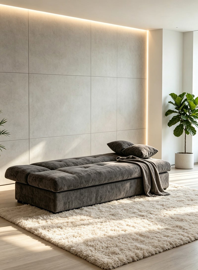 ايست من نون Modern Sofa Living Room Convertible to Sofa Bed, 190cm L x 82cm H x 85 cm W - Grey - Image 4