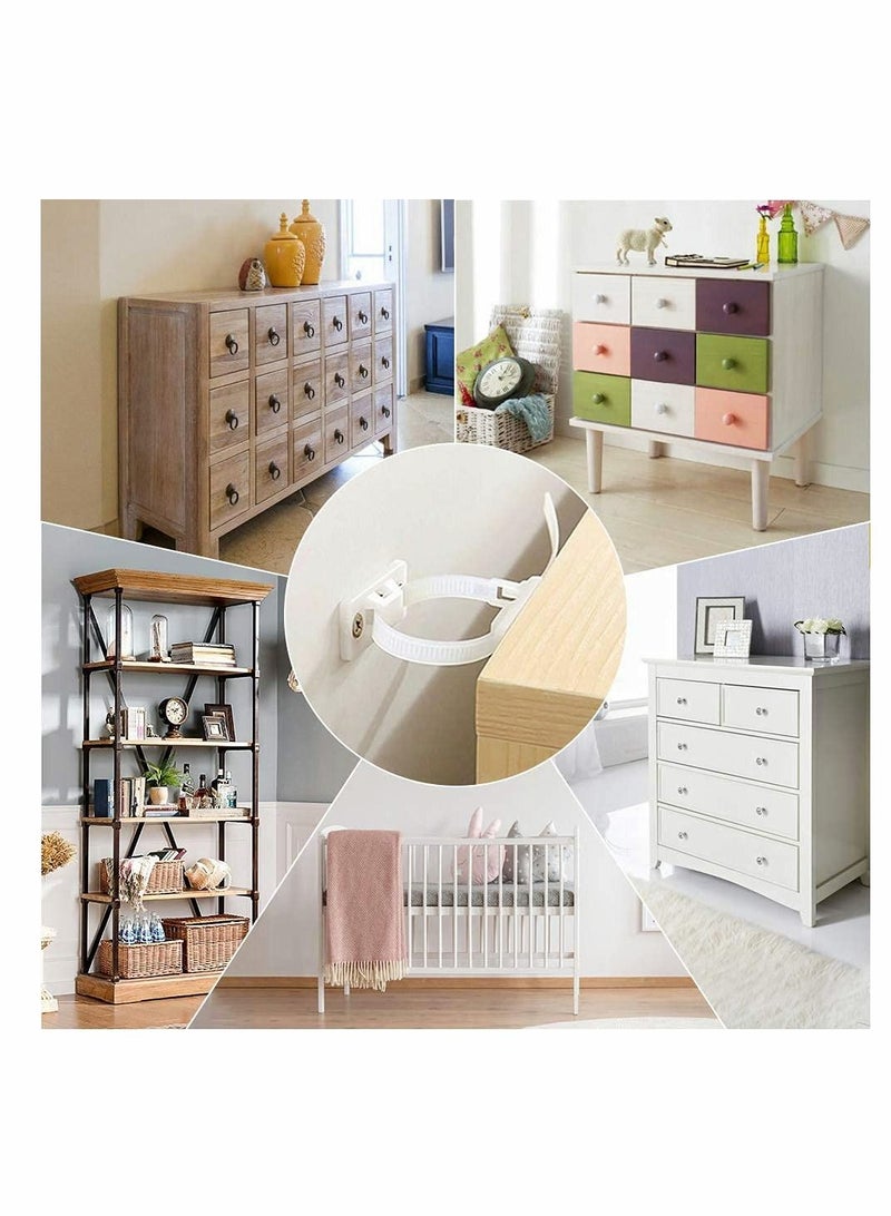 Furniture Fall Prevention Device, 【Child Safety】 straps are designed to protect children and pets from the dumping of furniture, even during earthquakes windstorms. anchors for - Image 5