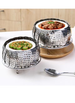 Bukela Steamer Basket, Stainless Steel Vegetable Steamer Folding Steaming Basket for Veggie Fish Seafood Cooking Expandable to Fit Various Size Pot(S)  - Image 4