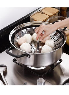 Bukela Steamer Basket, Stainless Steel Vegetable Steamer Folding Steaming Basket for Veggie Fish Seafood Cooking Expandable to Fit Various Size Pot(S)  - Image 5