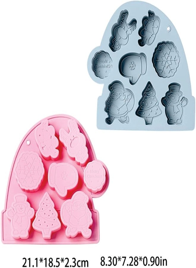 Bake Hosue 8 Cavity Christmas Silicone Mold 3D Snowman Snowflake Santa Reindeer Shapes for Chocolate Candy Making Xmas Cake Cupcake Muffin Baking Tray Gummy Jelly Christmas Silicone Molds - Image 3