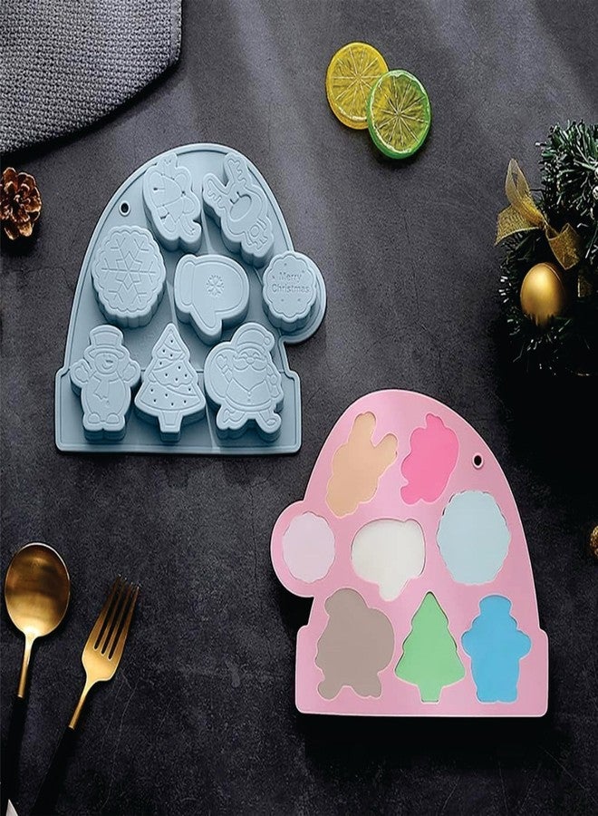 Bake Hosue 8 Cavity Christmas Silicone Mold 3D Snowman Snowflake Santa Reindeer Shapes for Chocolate Candy Making Xmas Cake Cupcake Muffin Baking Tray Gummy Jelly Christmas Silicone Molds - Image 4