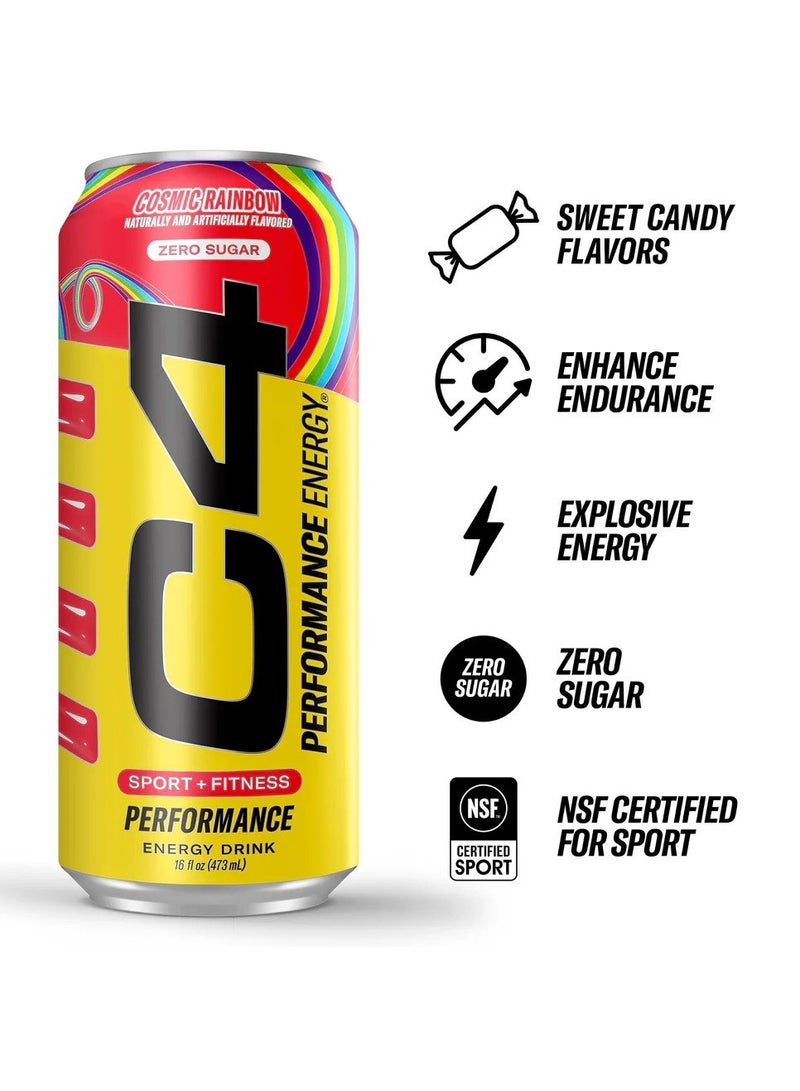C4 Energy Zero Sugar Cosmic Rainbow 500ml - Image 2