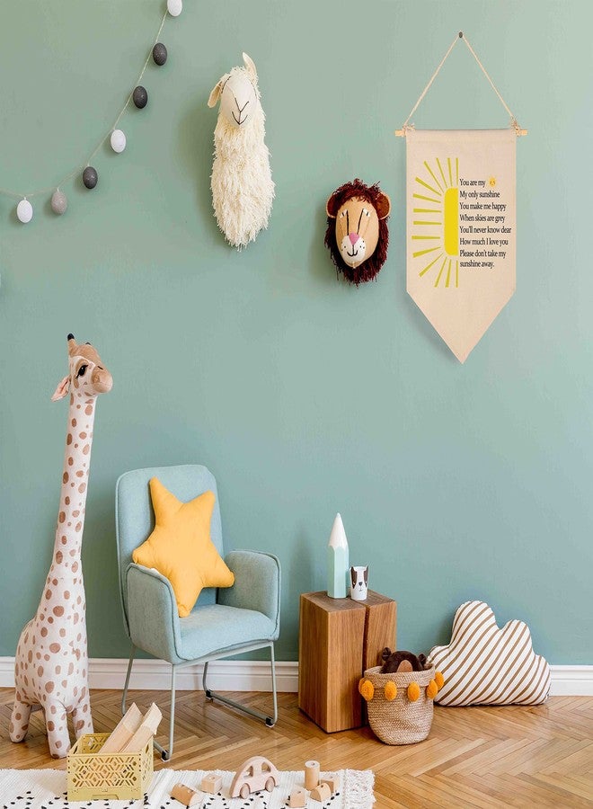 FYSIA You are Gift My Sunshine-You Make Me Happy- Canvas Hanging Pennant Flag Banner Wall Sign Decor Gift for Nursery Baby Kids Girl Boy Teen Bedroom Playroom Front Door- Birthday Christmas Gift - Image 4