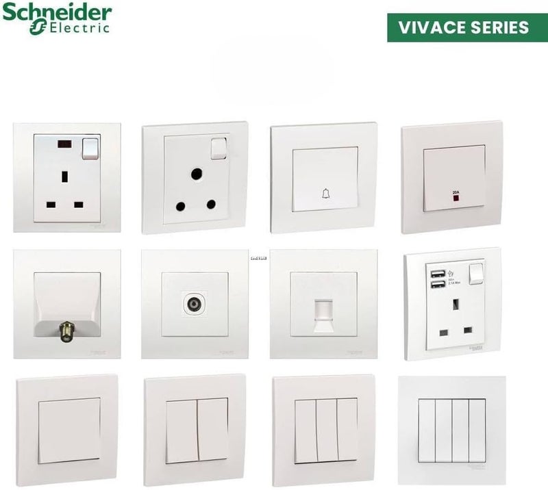 Schneider Electric Vivace Silver 20A Double Pole Switch - Image 3