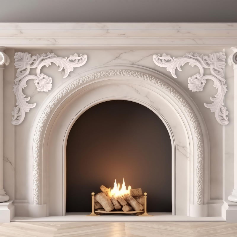 Colingmill 4 Pcs Ceiling Molding Kit Corners Murals Trim French Style Accent Wall Decor for Interior Medallion Ceiling with Flowers Pattern Decorative Panels for Wall (13.4 x 13.4 in,Classic) - Image 5