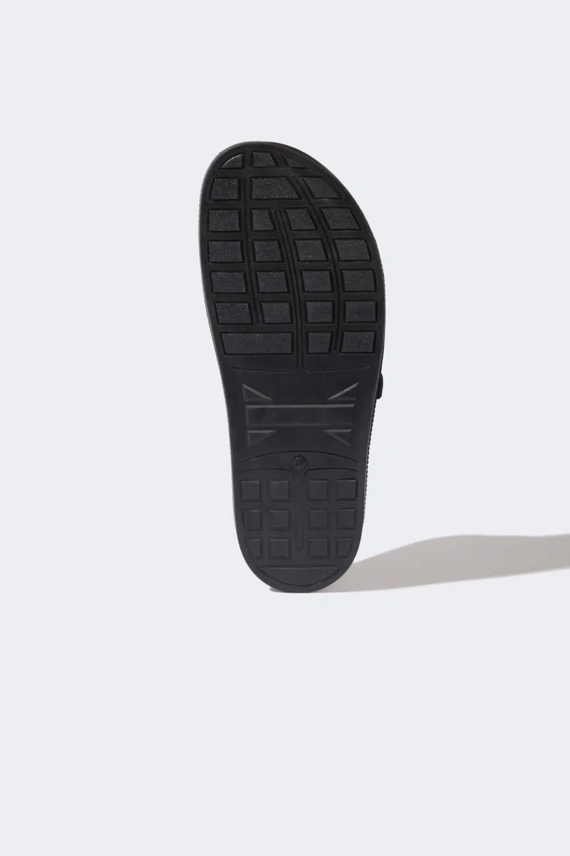 Defacto  Boy Flat Sole Double Banded Faux Leather Slippers for Men | Best Price UAE